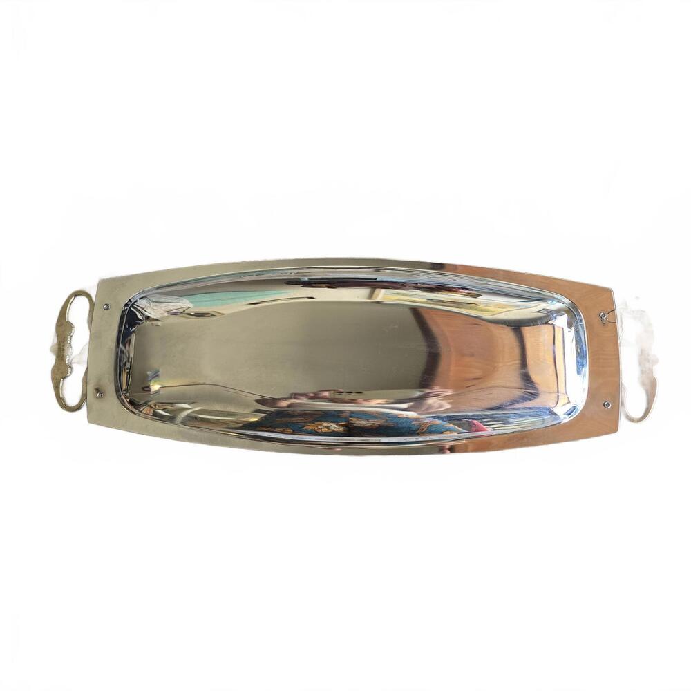 Vintage Kromex Oval Serving Tray with Handles